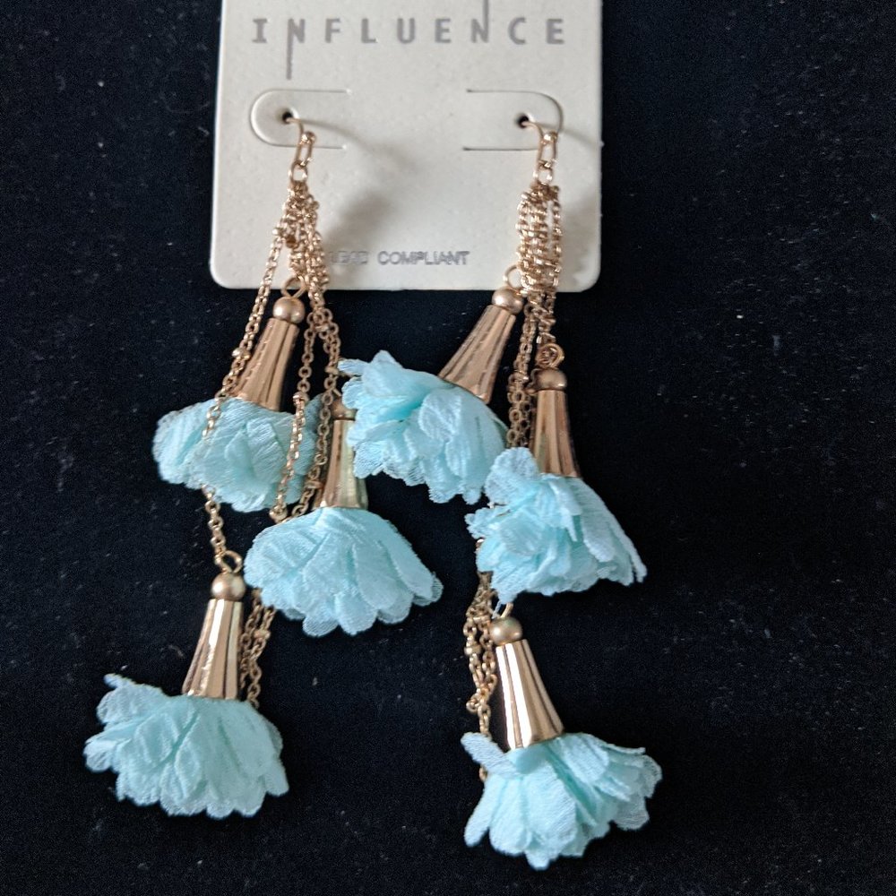 Boho Fabric Flower Earrings
